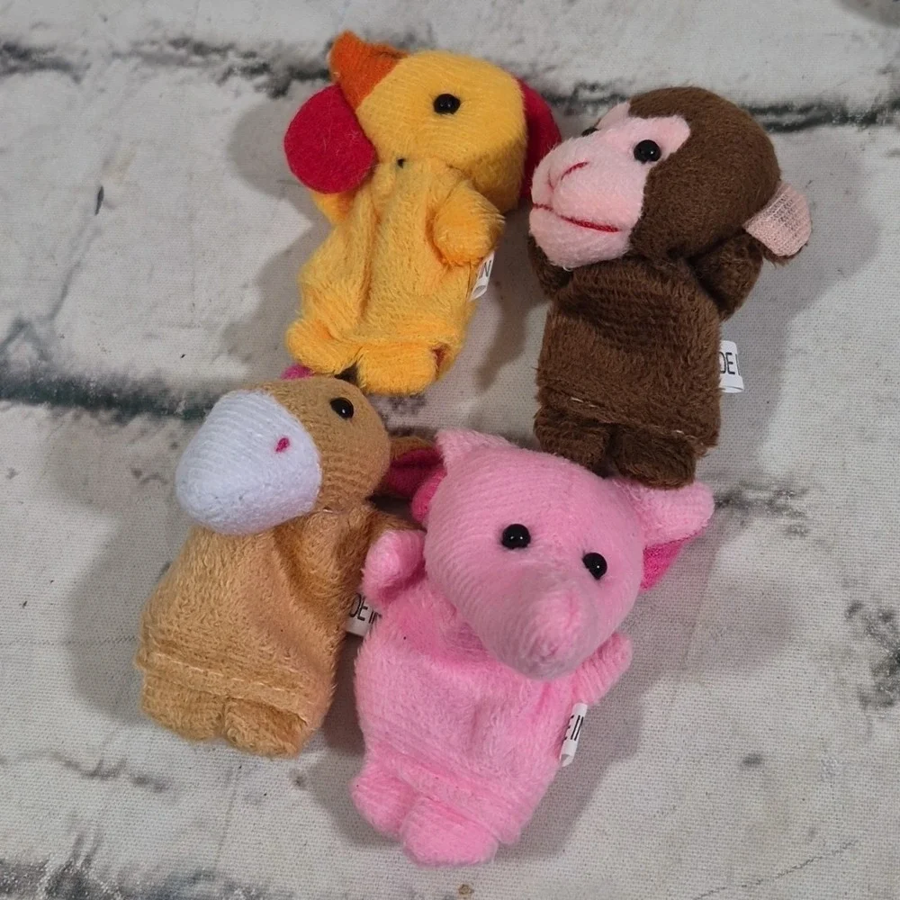Finger Puppets Mini‎ Animals Large Lot Of 21 Some Pairs Bunnies Tiger Pig Frog
